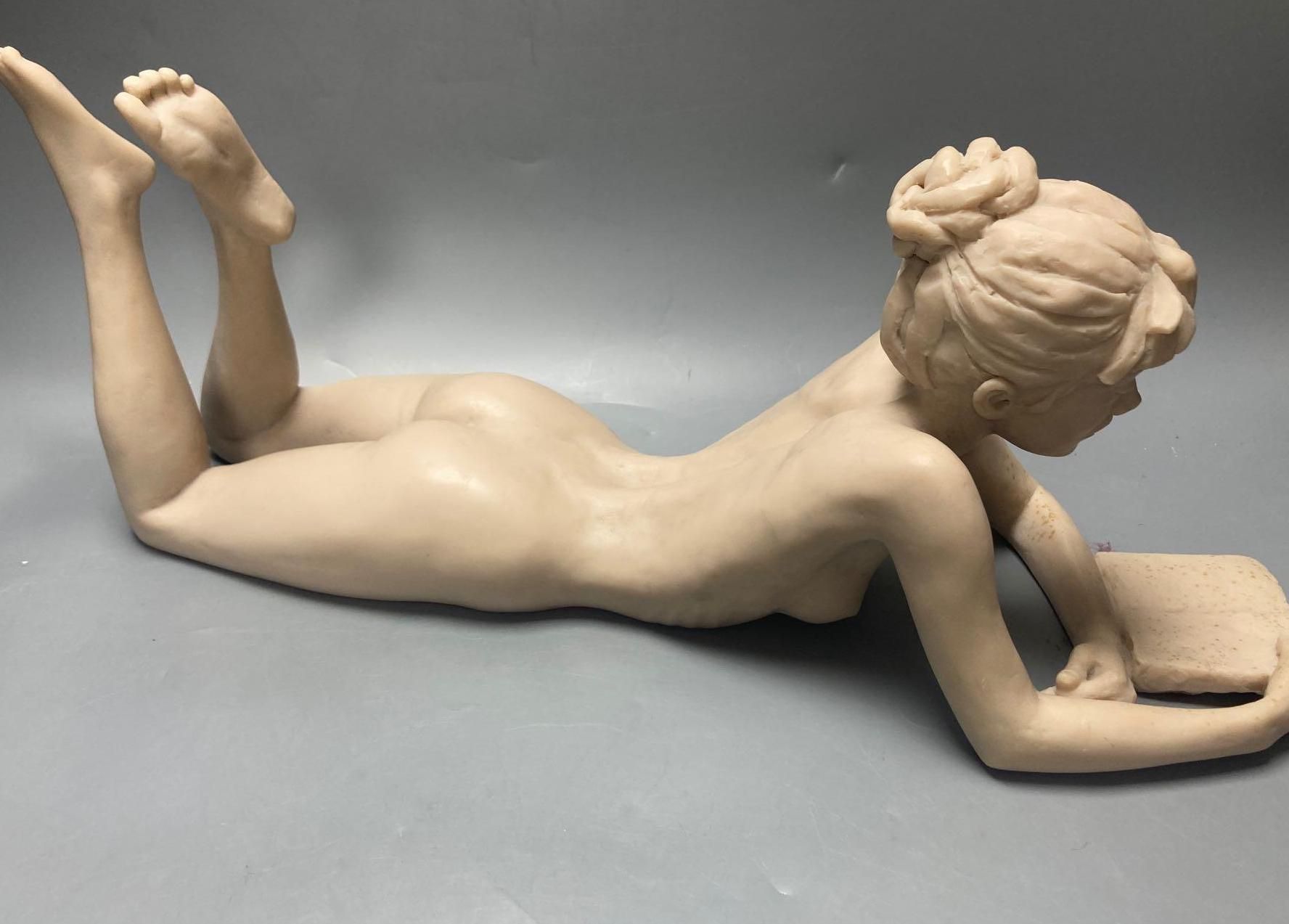 Tom Greenshields, Sculpture, Anya with Book, resin marble, no.21 of 350, 18cm high, with certificate of authenticity